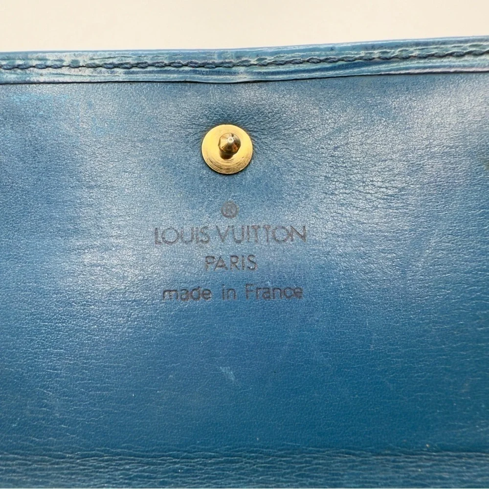 Louis Vuitton Blue Epi Leather Tri-Fold Wallet | Unisex | Pre-Owned |